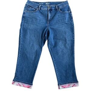 Style & Co Women's Embroidered Curvy Capri Jeans, Size 12